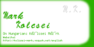 mark kolcsei business card